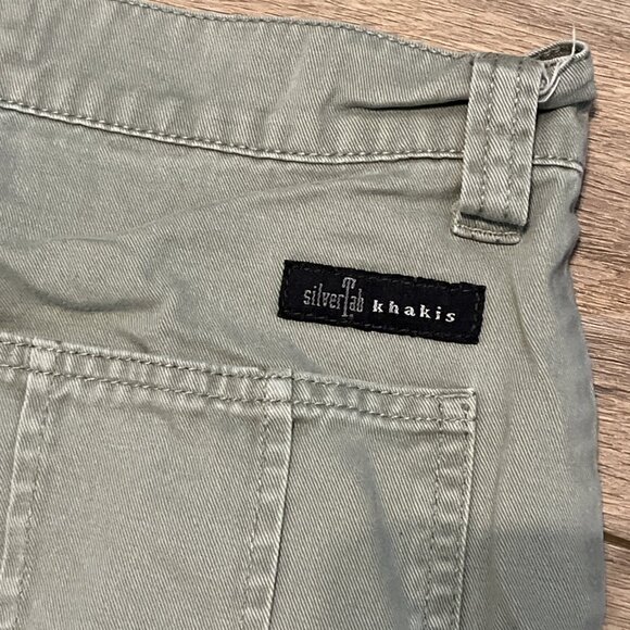 Women's VTG Levis SilverTab Khakis Cargo Pants 11 Light Green Canvas Baggy Skate - Picture 10 of 12